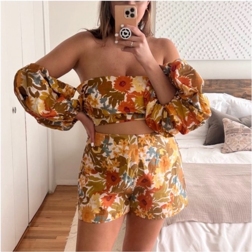 Amalie The Label Showpo Floral Off-Shoulder Blouse size 12 Ariesey - Picture 7 of 16